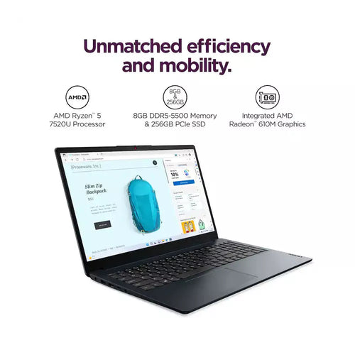 IDEAPAD 115AMN7 RYZEN 5 7520U 8GB RAM 256GB SSD 15.6P WIN 11