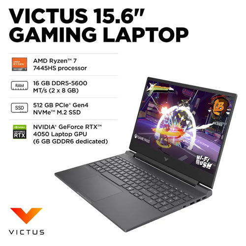 VICTUS 15-FB3093DX RYZEN 7 7445HS 16GB RAM 512GB SSD RTX 4050 6GB 15.6P W11 MICA SILVER