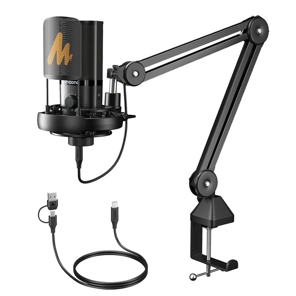 MICROFONO PM450S USB Y USB-C CON BRAZO ARTICULADO NEGRO