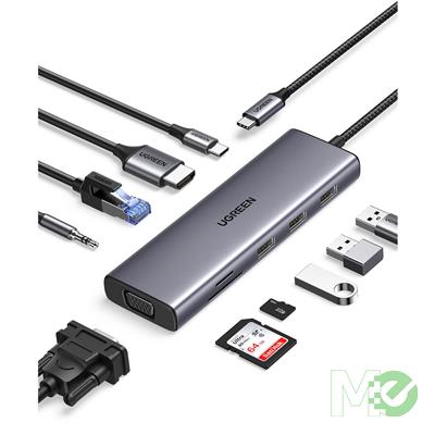 HUB CM498 10 EN 1 (HDMI, VGA, RJ45, USB 3.0, SD, TF, AUX, PD100W)