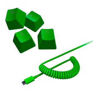 JUEGO DE TECLAS PBT + COILED CABLE  - GREEN