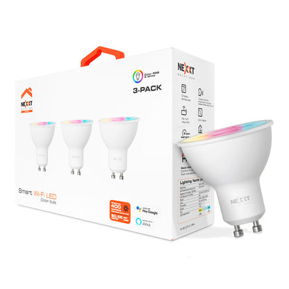 BOMBILLA SMART GU10 MULTICOLOR RGB NHB-C310 3 PACK