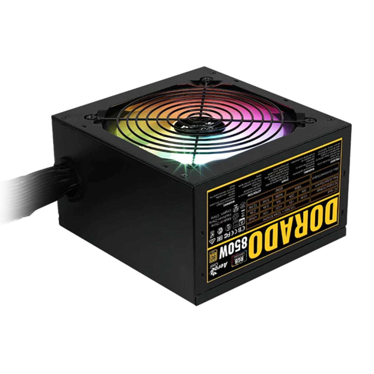 FUENTE DE PODER DORADO 850W 0 PLUS GOLD RGB