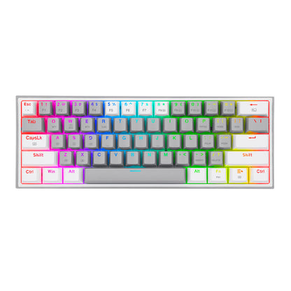 TECLADO GAMING MECANICO INALAMBRICO FIZZ PRO RGB 60% GRIS BLANCO