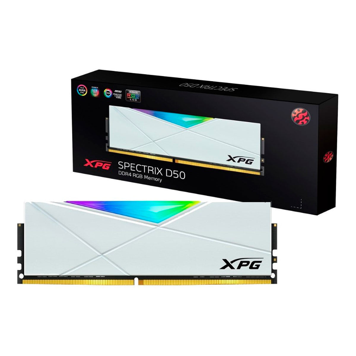 MEMORIA RAM PARA PC SPECTRIX D50 RGB 8GB DDR4 3600MHZ BLANCA