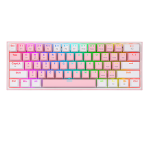 TECLADO GAMING FIZZ PRO USB TIPO C ROSA-BLANCO RGB 60% K616 MECANICO