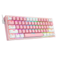 TECLADO GAMING FIZZ PRO USB TIPO C ROSA-BLANCO RGB 60% K616 MECANICO