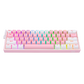 TECLADO GAMING FIZZ PRO USB TIPO C ROSA-BLANCO RGB 60% K616 MECANICO