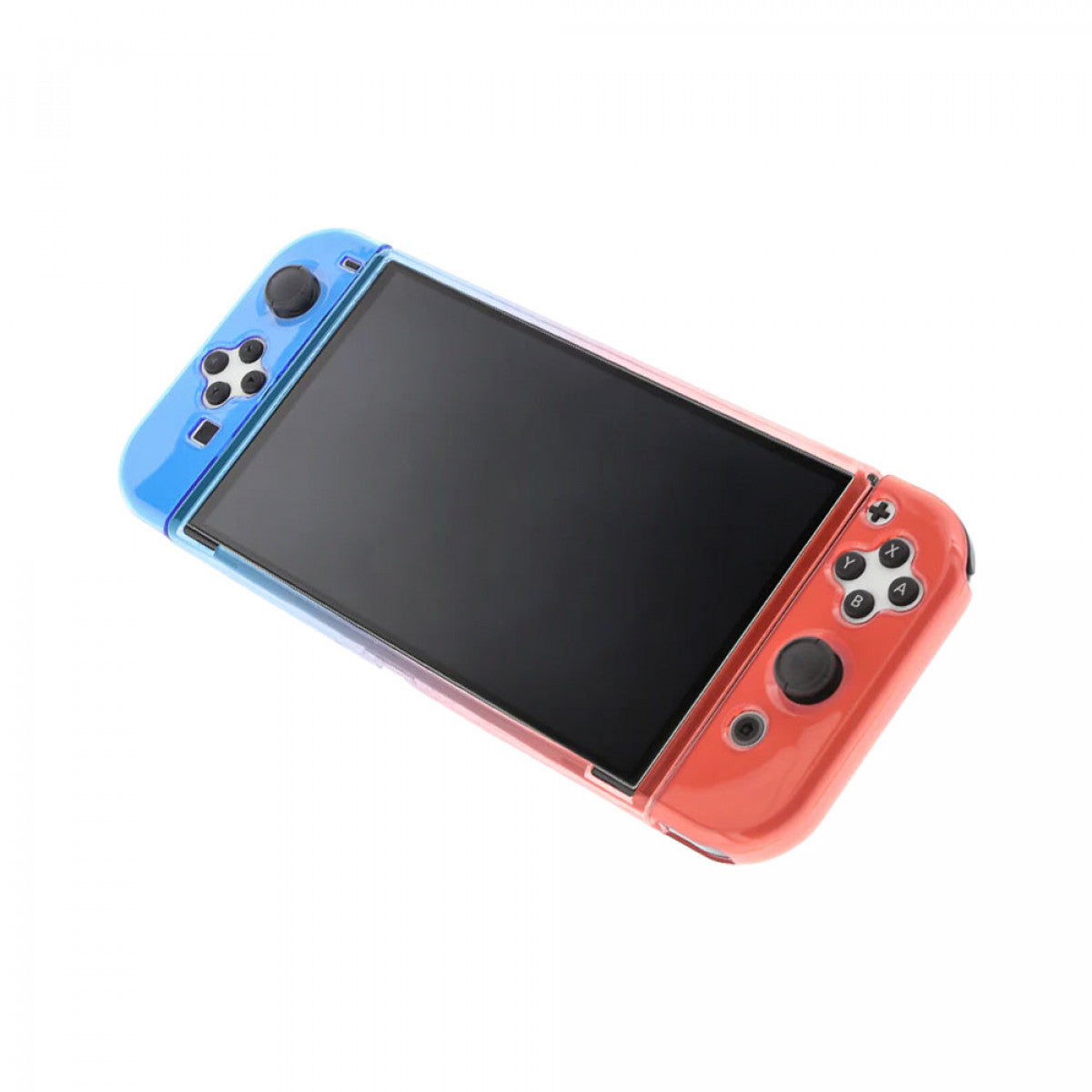 CASE Y VIDIRO TEMPLADO PARA NINTENDO SWITCH OLED AZUL ROJO