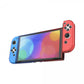 CASE Y VIDIRO TEMPLADO PARA NINTENDO SWITCH OLED AZUL ROJO