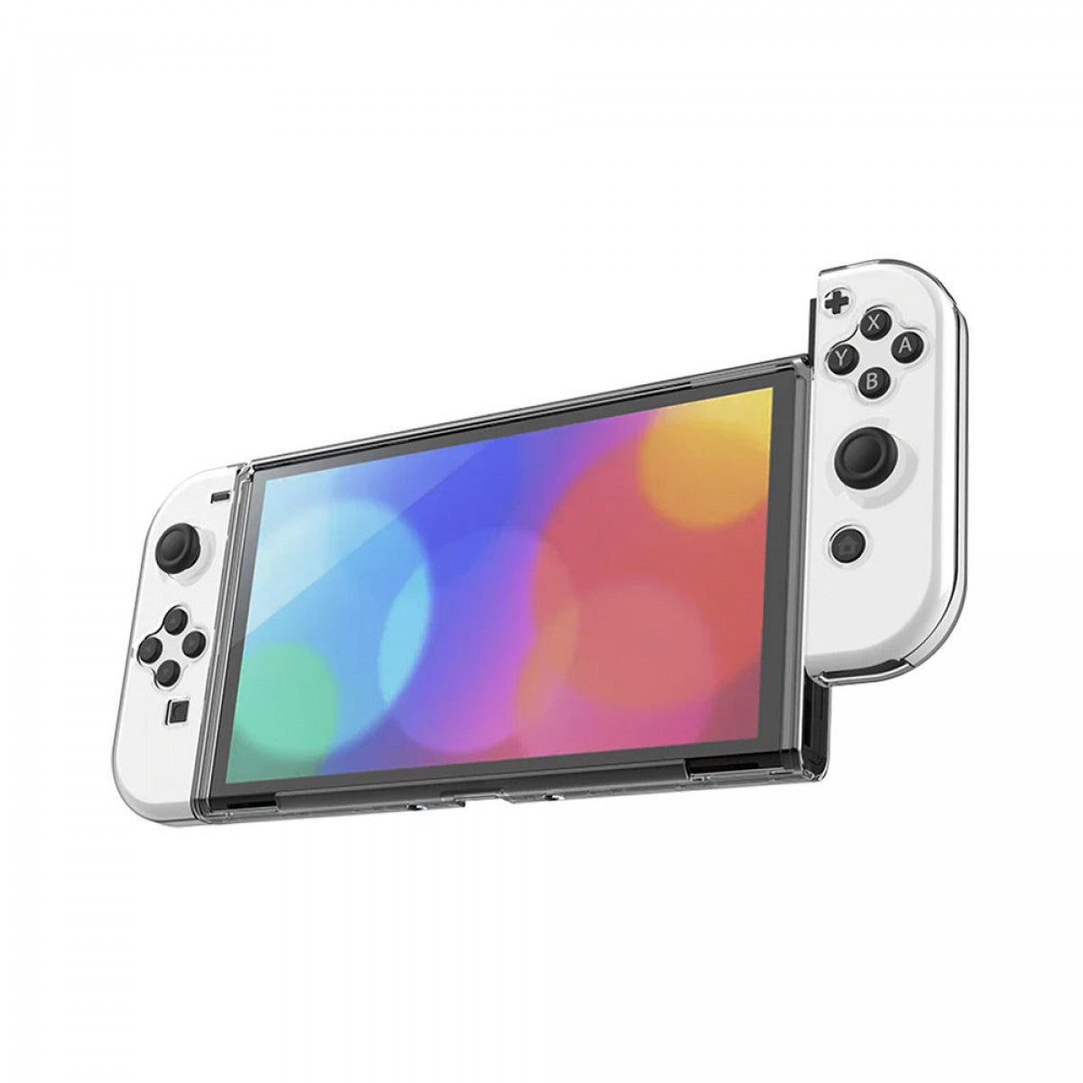 CASE Y VIDIRO TEMPLADO PARA NINTENDO SWITCH OLED TRANSPARENTE