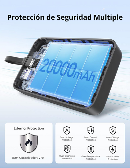 POWER BANK PB505 NEXODE 20000MHA DISPLAY 20W NEGRA