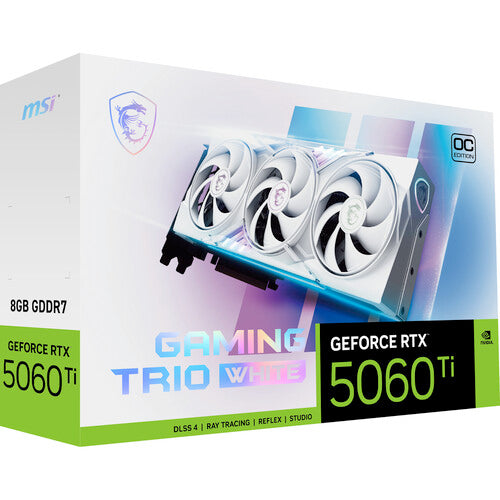 TARJETA DE VIDEO GAMING TRIO RTX 5060 TI 8GB GDDR7 WHITE OC EDITION