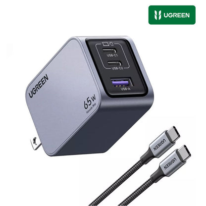ADAPTADOR DE CORRIENTE 2USB-C+1USB-A CARGA RAPIDA X755 65W