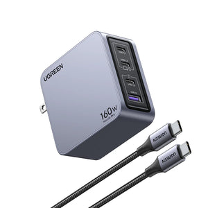 CUBO DE CARGA RAPIDA NEXODE PRO X3 USB C, X1 USB A 160W NEGRO