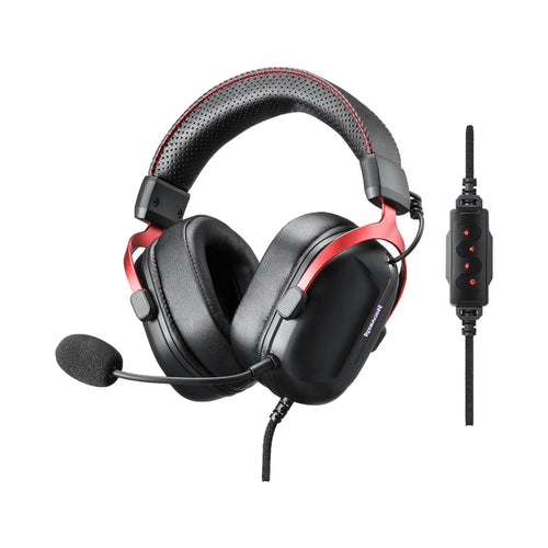 AUDIFONO GAMING CYBILL H312 ALAMBRICO USB-A NEGRO/ROJO