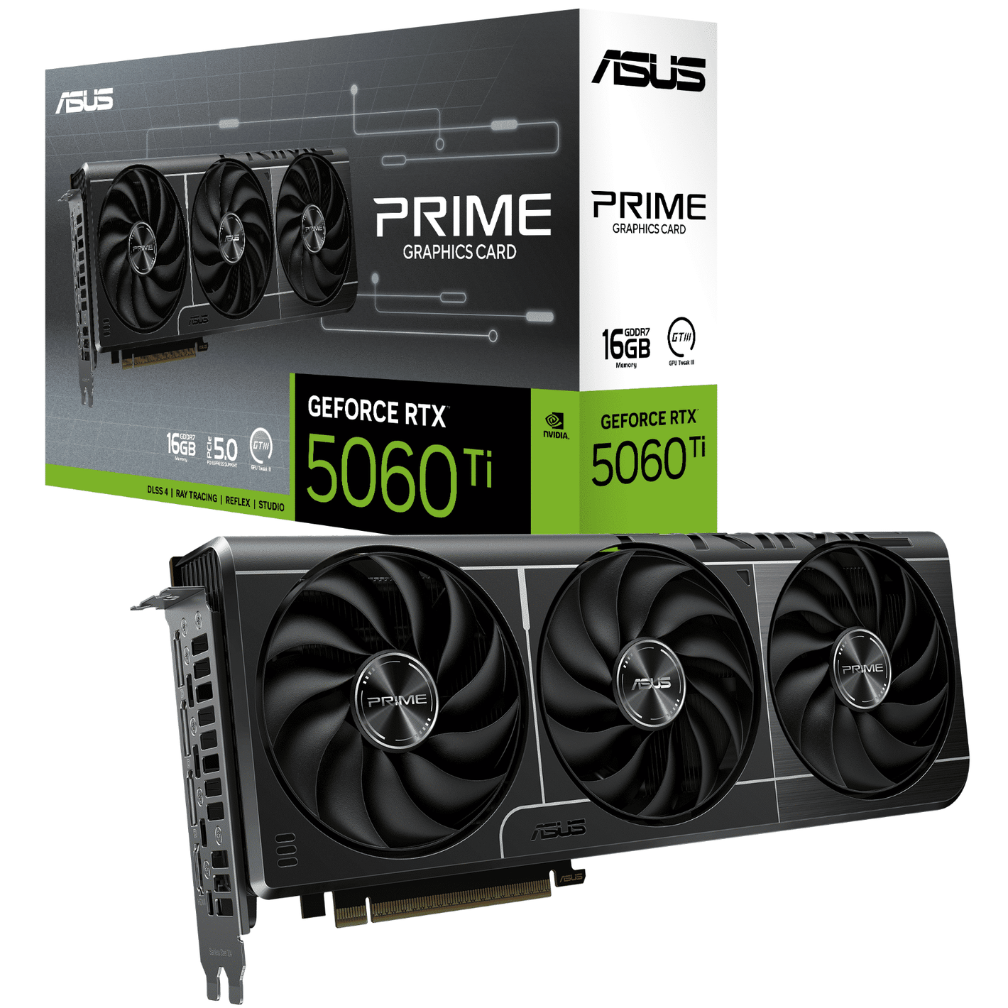 TARJETA DE VIDEO PRIME RTX 5060 TI 16GB GDDR7 OC BLACK