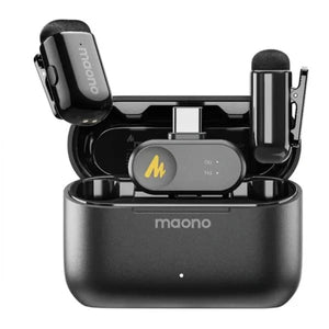 MICROFONO WM622 PC2 INALAMBRICO CON RECEPTOR USB-C CON REDUCCION DE RUIDO NEGRO