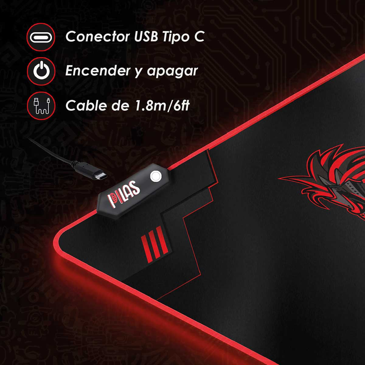 MOUSE PAD GAMING XXL RGB MP-M TECUN GAMER