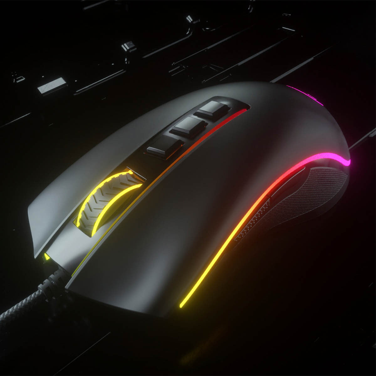 MOUSE GAMING USB COBRA RGB M711 - NEGRO