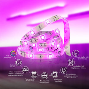 LIGHT STRIP KIT SMART WIFI LED RGB 5MT NHB-S611