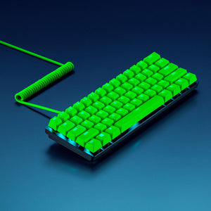 JUEGO DE TECLAS PBT + COILED CABLE  - GREEN