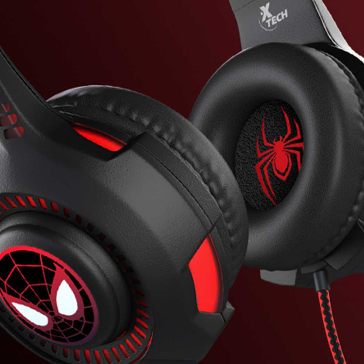 AUDIFONOS GAMING EDICION SPIDER MAN CON LUZ ROJA