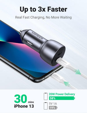 CARGADOR CARGA RAPIDA 60W PARA CARRO CD213 USB-C
