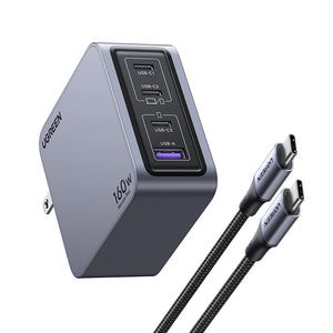 CUBO DE CARGA RAPIDA NEXODE PRO X3 USB C, X1 USB A 160W NEGRO