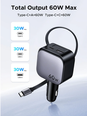 CARGADOR PARA CARRO NEXODE 60W CARGA RAPIDA EC602