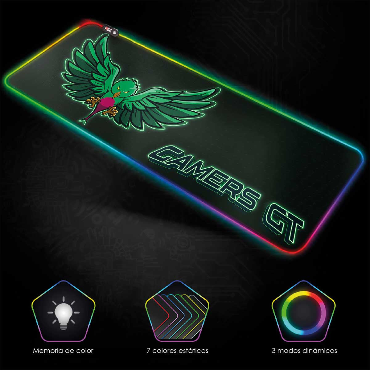 MOUSE PAD GAMING XXL RGB MP-O QUETZAL GAMER