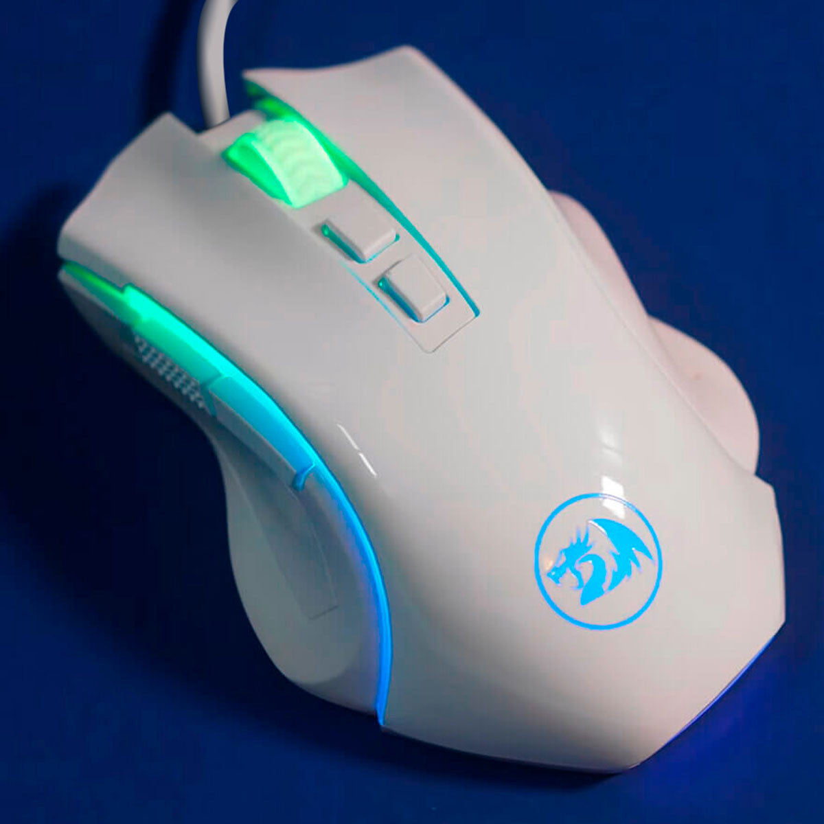 MOUSE REDRAGON GAMING GRIFFIN USB BLANCO RGB M607 DPI 800-7200