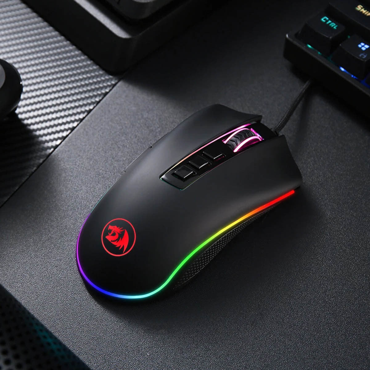 MOUSE GAMING USB COBRA RGB M711 - NEGRO