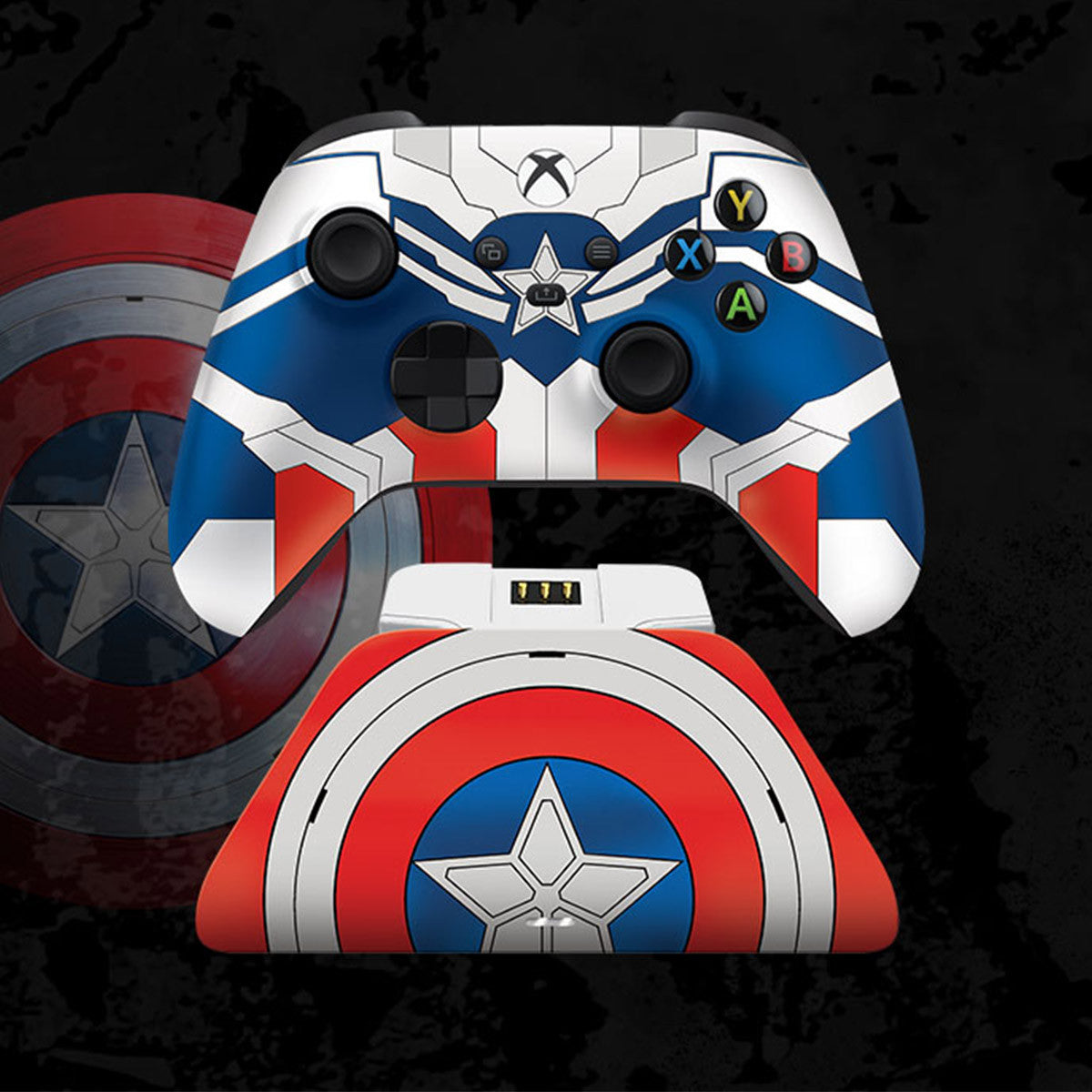 CONTROL PARA XBOX CON BASE DE CARGA CAPTAIN AMERICA