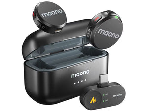 MICROFONO WM650 PC2 INALAMBRICO CON RECEPTOR USB-C CON REDUCCION DE RUIDO NEGRO