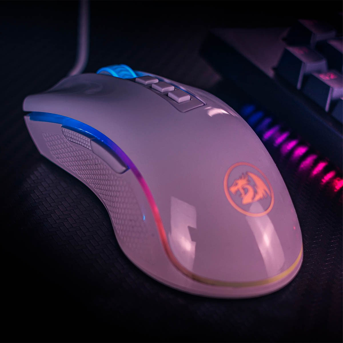 MOUSE GAMING USB COBRA RGB M711 - BLANCO