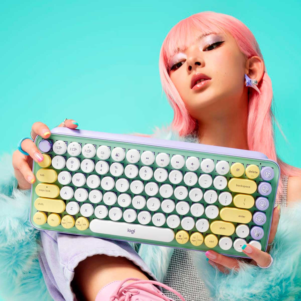 TECLADO MECANICO INALAMBRICO POP KEYS LILA