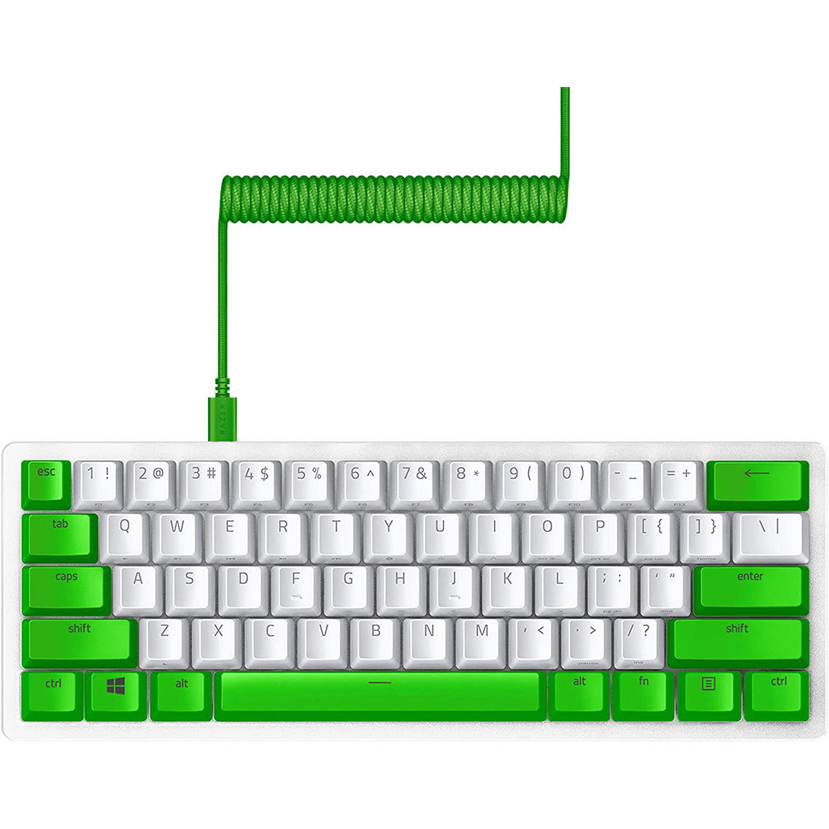 JUEGO DE TECLAS PBT + COILED CABLE  - GREEN