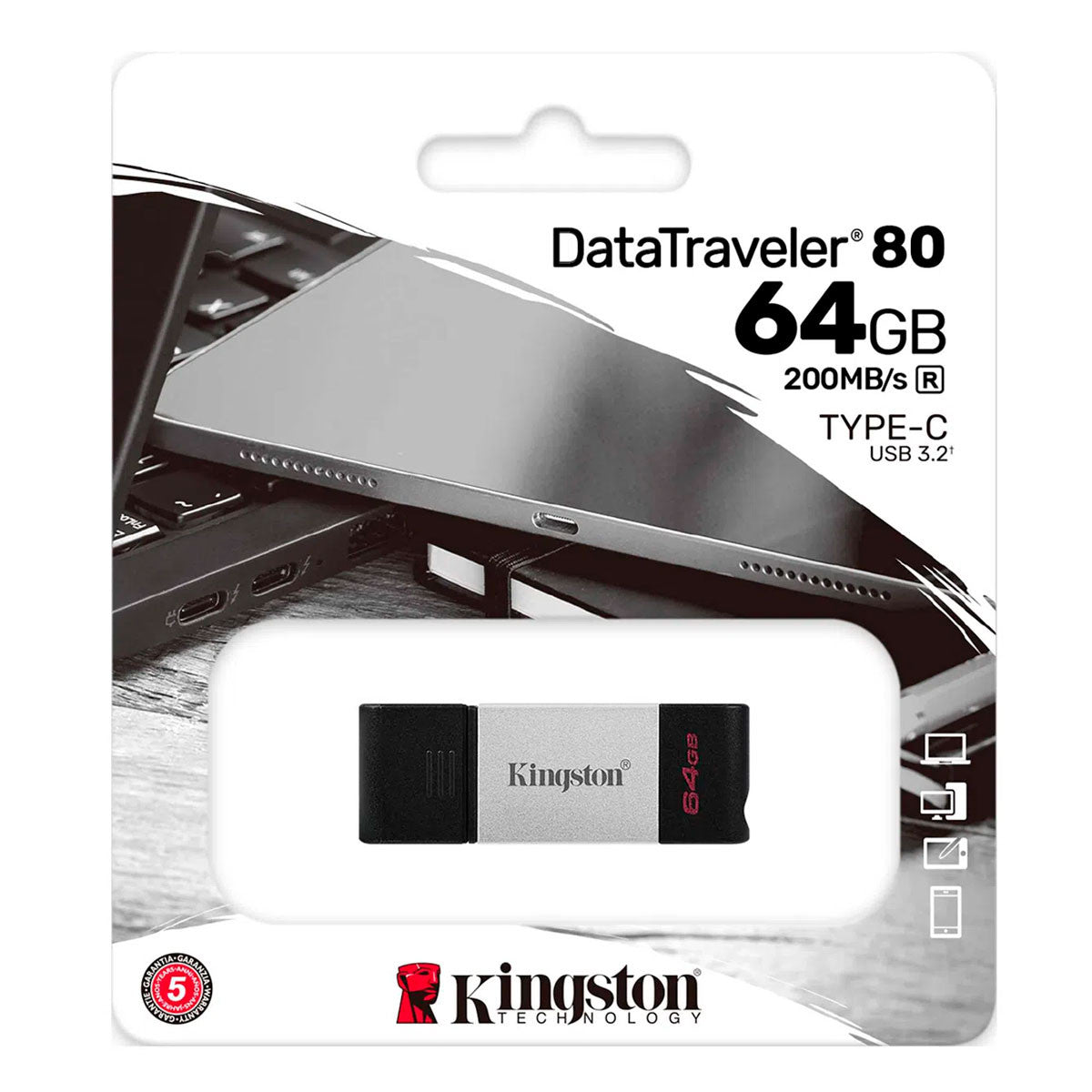 MEMORIA USB TIPO C DATATRAVELER 80 DT80/64GB