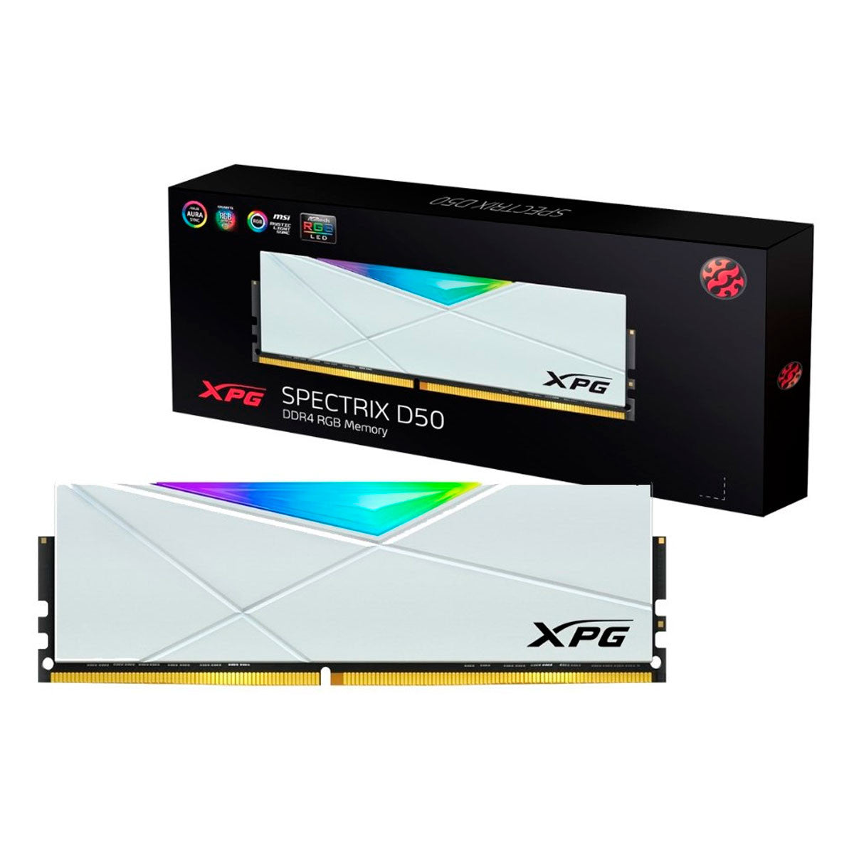 MEMORIA RAM PARA PC SPECTRIX D50 RGB 8GB DDR4 3200MHZ BLANCA