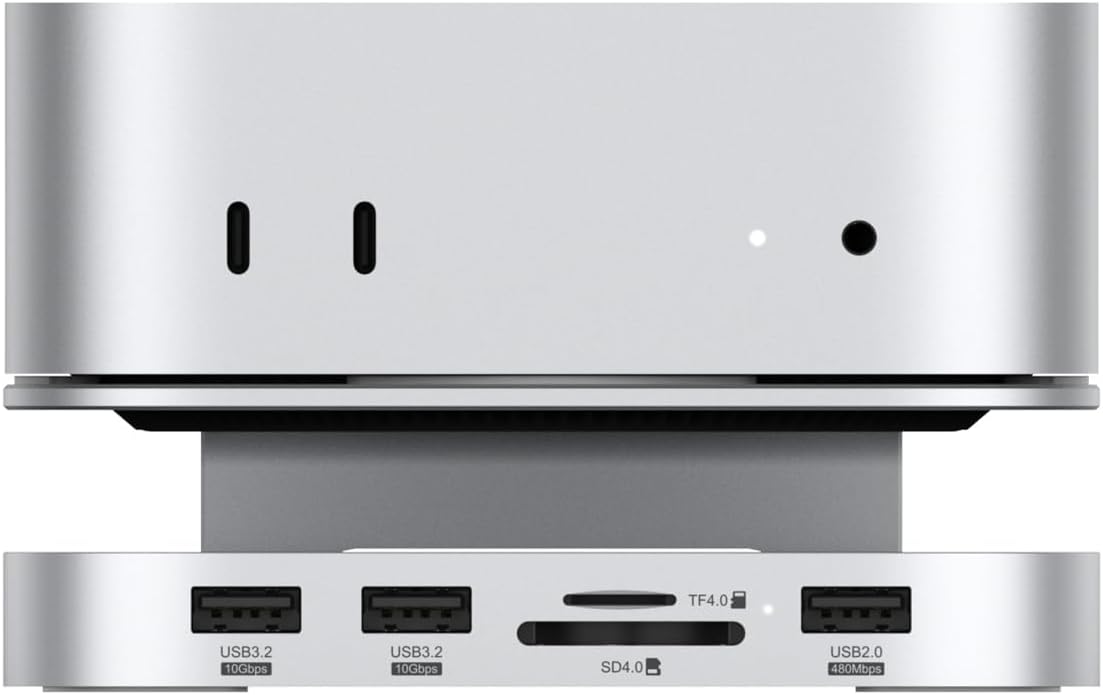 MAC MINI M4 HUB Y STAND CON M.2 NVMe SSD Enclosure