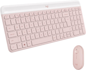 TECLADO Y MOUSE SLIM COMBO INALAMBRICO MK470 ROSA