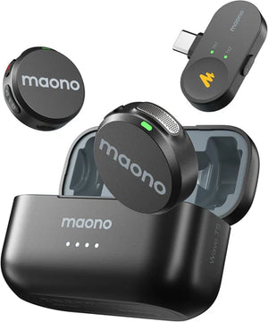 MICROFONO WM650 PC2 INALAMBRICO CON RECEPTOR USB-C CON REDUCCION DE RUIDO NEGRO