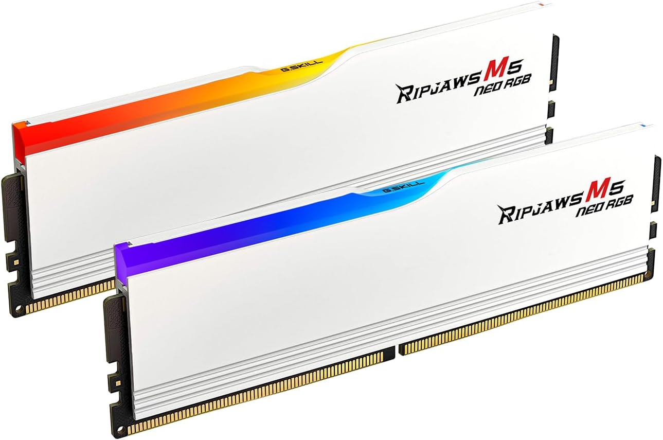 KIT MEMORIAS RAM PARA PC 32GB (2 x 16GB) DDR5 6000 RIPJAWS M5 NEO RGB WHITE