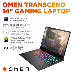 OMEN 14-FB1013DX ULTRA 7 2-255H 32GB RAM 1TB SSD RTX 5060 8GB 14P 3K OLED W11 SHADO