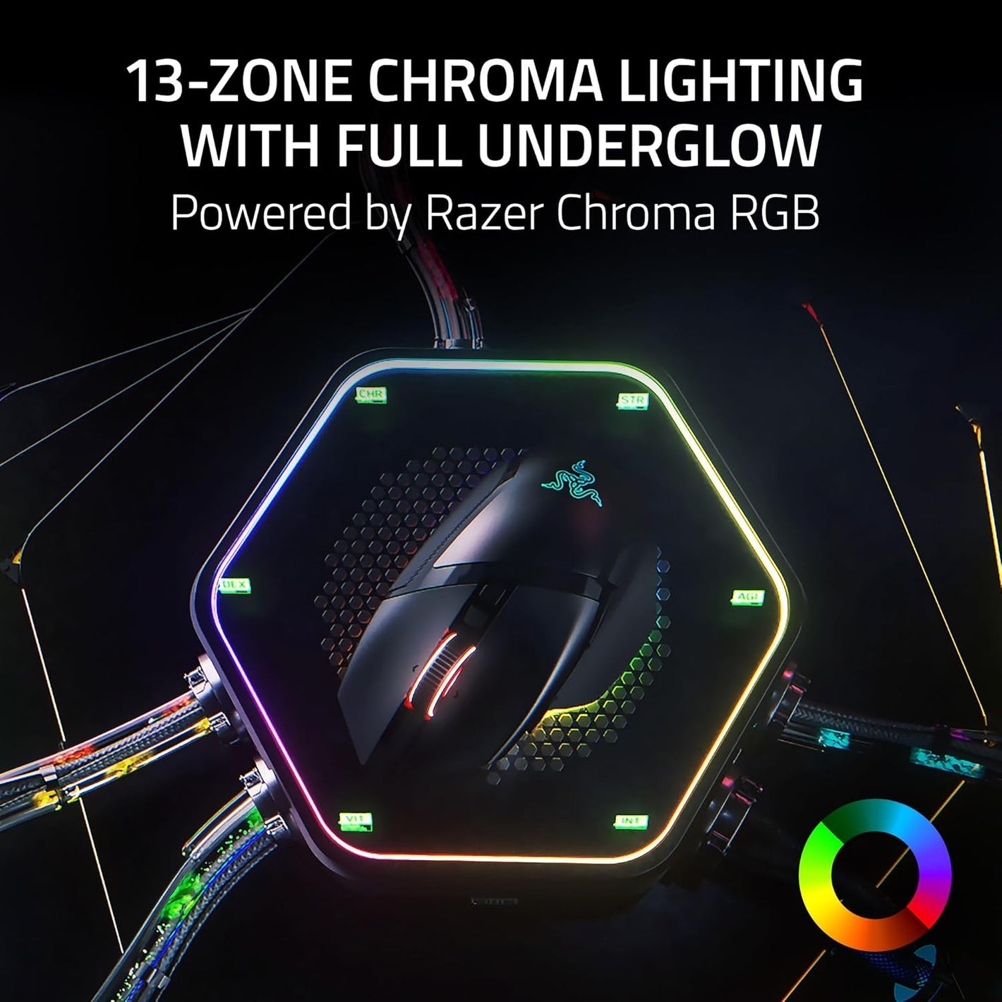 MOUSE GAMING INALAMBRICO BASILISK V3 PRO 35K BLACK CHROMA RGB RZ01-05240100-R3U1