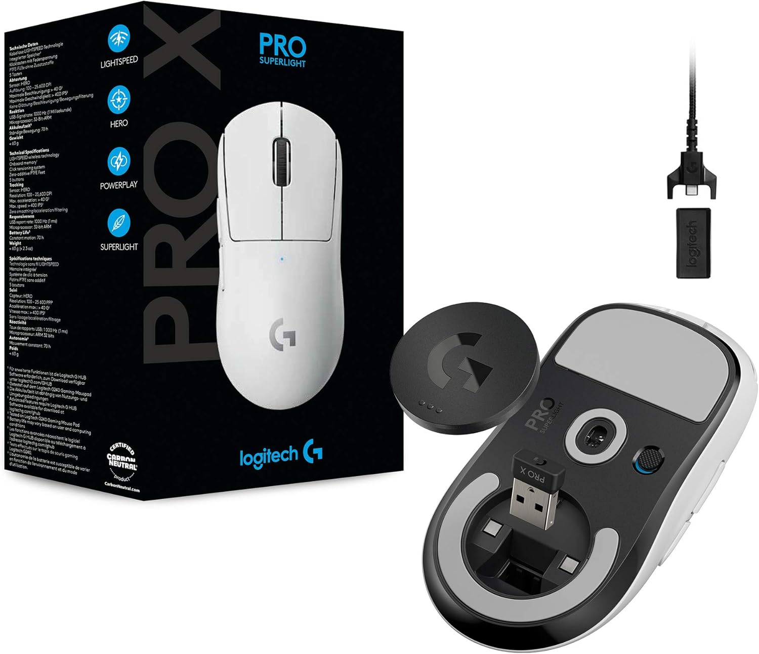MOUSE GAMING PRO X SUPERLIGHT - BLANCO