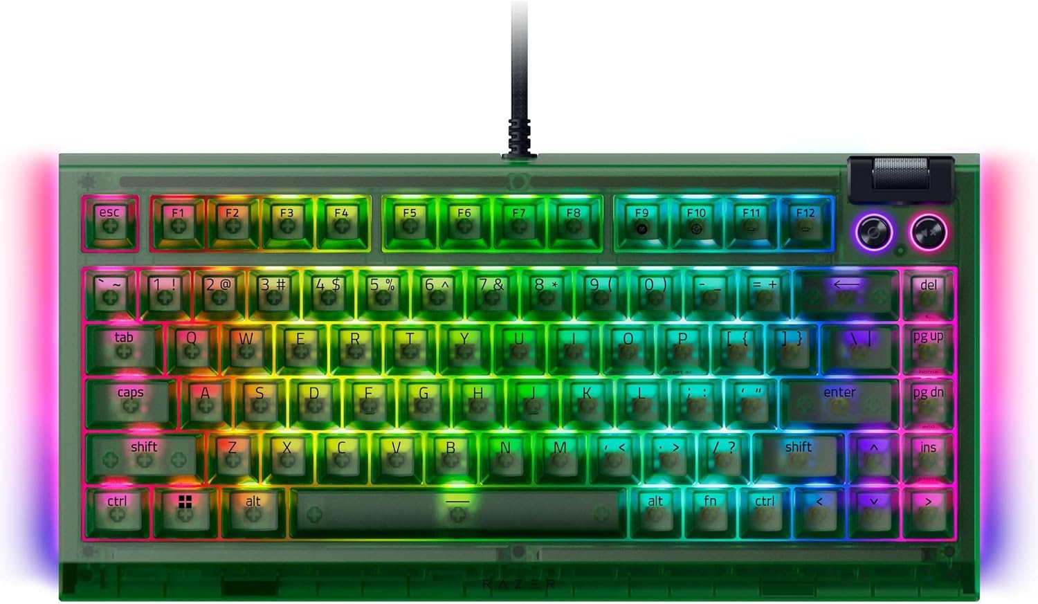 TECLADO BLACKWIDOW V4 75% PHANTOM GREEN HOT-SWAB RZ03-05003400-R3U1