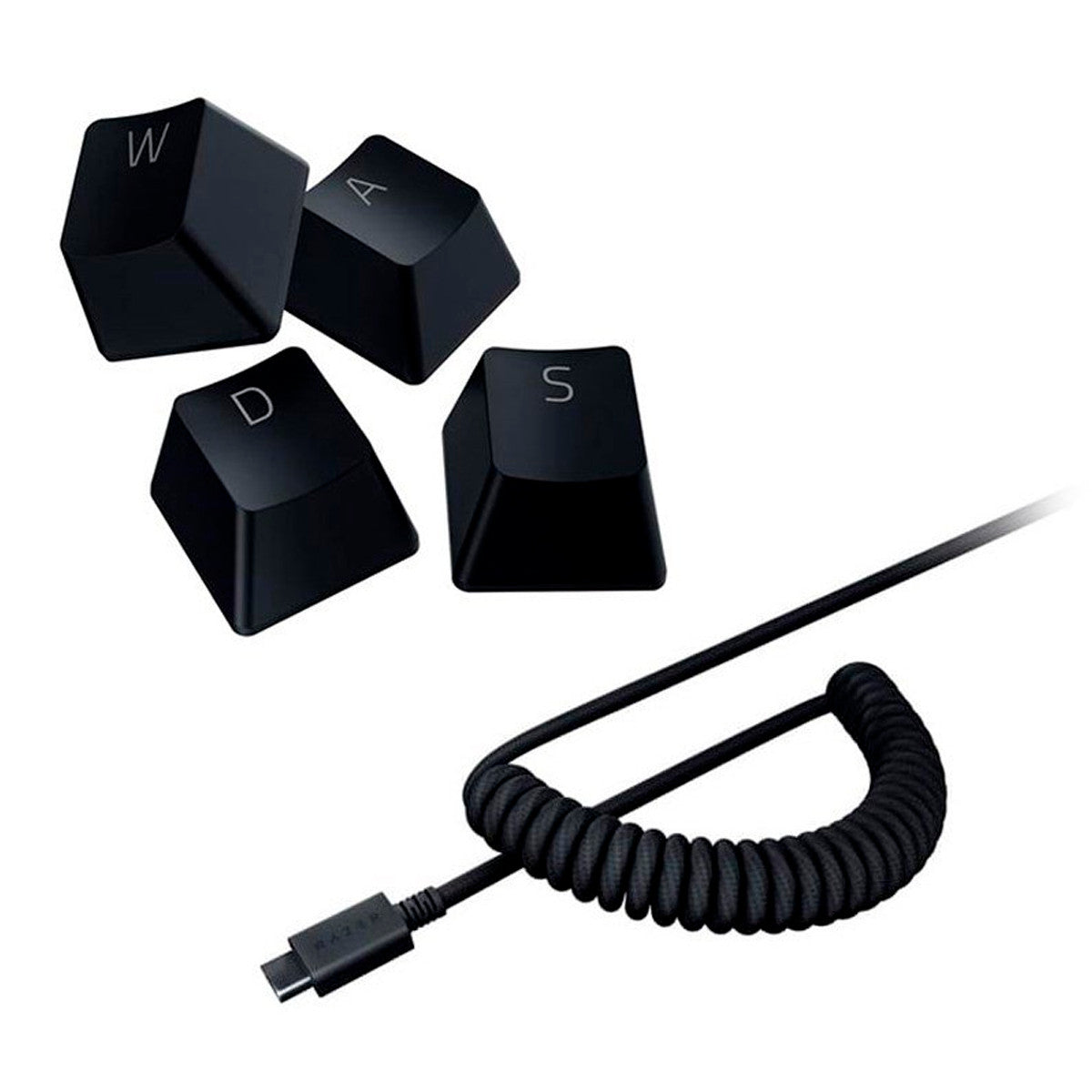 JUEGO DE TECLAS PBT + COILED CABLE - BLACK