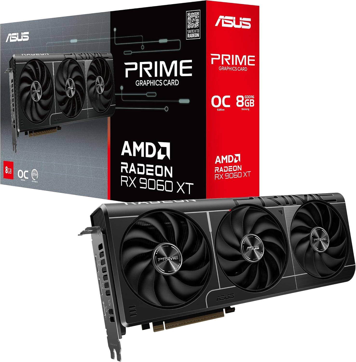 TARJETA DE VIDEO PRIME RADEON RX 9060 XT 8GB GDDR6 OC EDITION